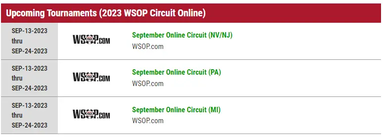 2023 WSOP Circuit Online