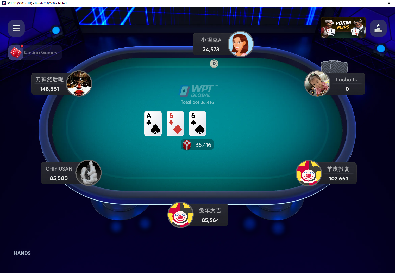 WPT Global Tournament Table